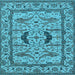 Square Oriental Light Blue Industrial Rug, urb1671lblu