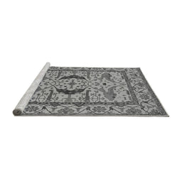 Sideview of Machine Washable Oriental Gray Industrial Rug, wshurb1671gry