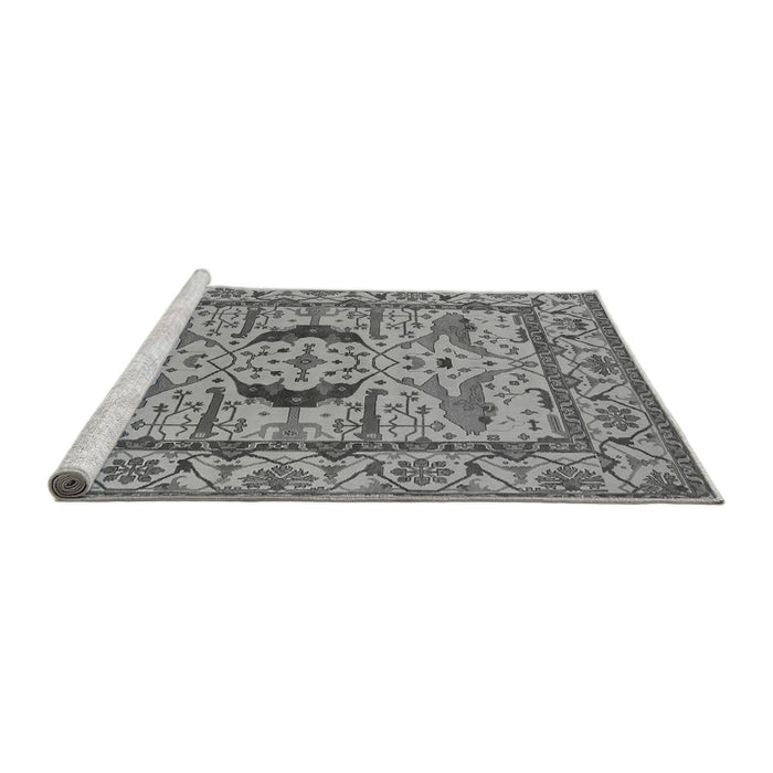 Sideview of Machine Washable Oriental Gray Industrial Rug, wshurb1671gry
