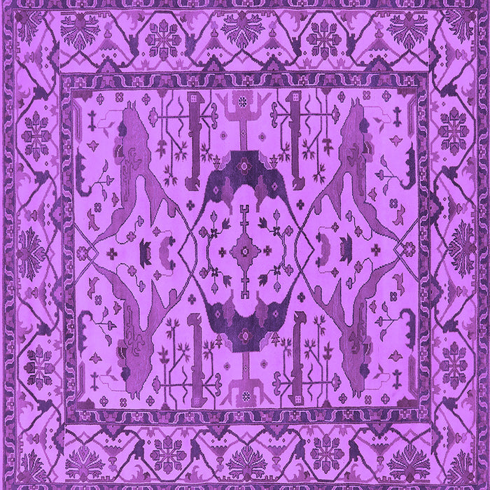 Square Machine Washable Oriental Purple Industrial Area Rugs, wshurb1671pur