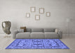 Machine Washable Oriental Blue Industrial Rug in a Living Room, wshurb1671blu