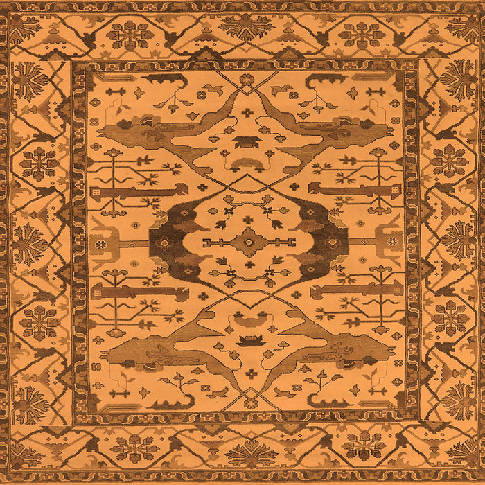 Square Oriental Orange Industrial Rug, urb1671org