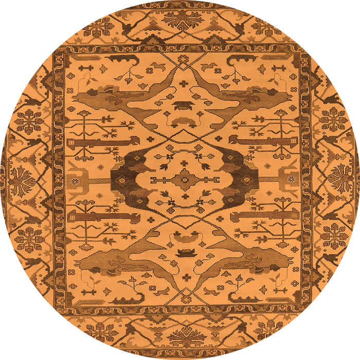 Round Oriental Orange Industrial Rug, urb1671org