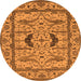 Round Oriental Orange Industrial Rug, urb1671org