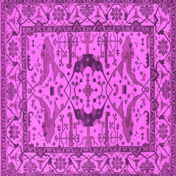 Square Machine Washable Oriental Pink Industrial Rug, wshurb1671pnk
