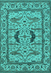 Oriental Turquoise Industrial Rug, urb1671turq