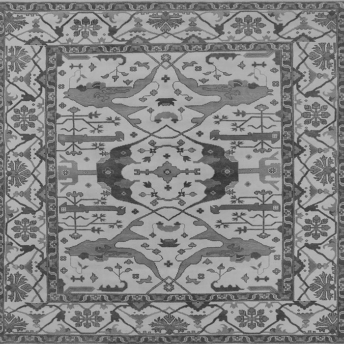 Square Machine Washable Oriental Gray Industrial Rug, wshurb1671gry
