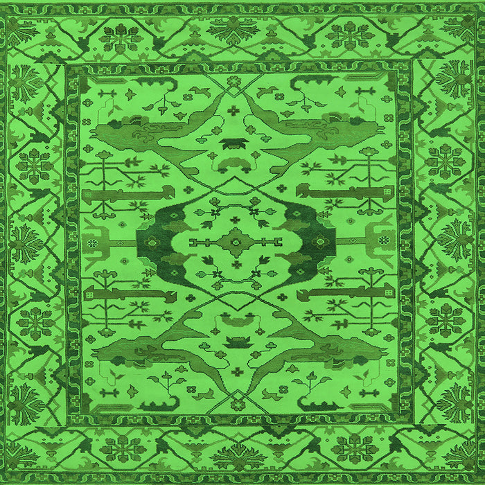 Square Oriental Green Industrial Rug, urb1671grn