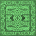 Square Oriental Emerald Green Industrial Rug, urb1671emgrn