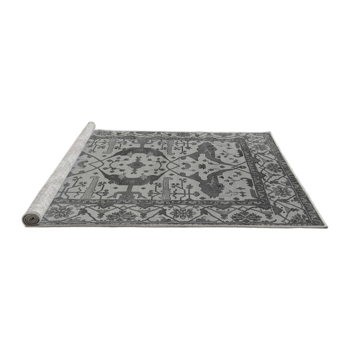 Sideview of Machine Washable Oriental Gray Industrial Rug, wshurb1672gry