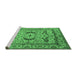 Sideview of Machine Washable Oriental Emerald Green Industrial Area Rugs, wshurb1672emgrn