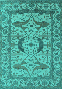 Oriental Turquoise Industrial Rug, urb1672turq