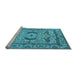 Sideview of Machine Washable Oriental Light Blue Industrial Rug, wshurb1672lblu