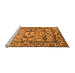 Sideview of Machine Washable Oriental Orange Industrial Area Rugs, wshurb1672org