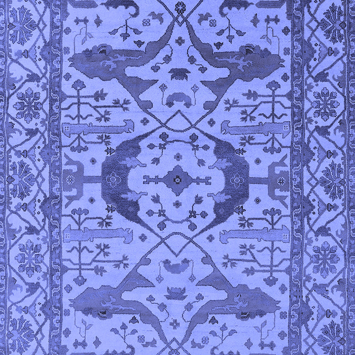 Machine Washable Oriental Blue Industrial Rug, wshurb1672blu