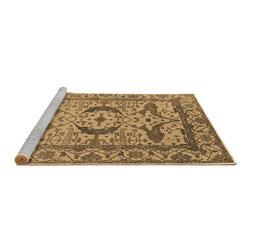 Sideview of Machine Washable Oriental Brown Industrial Rug, wshurb1672brn