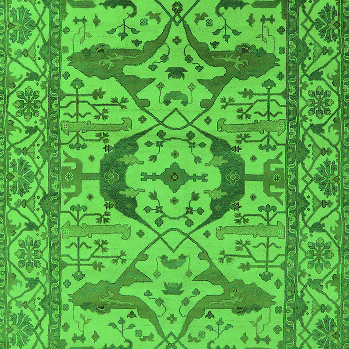 Machine Washable Oriental Green Industrial Area Rugs, wshurb1672grn