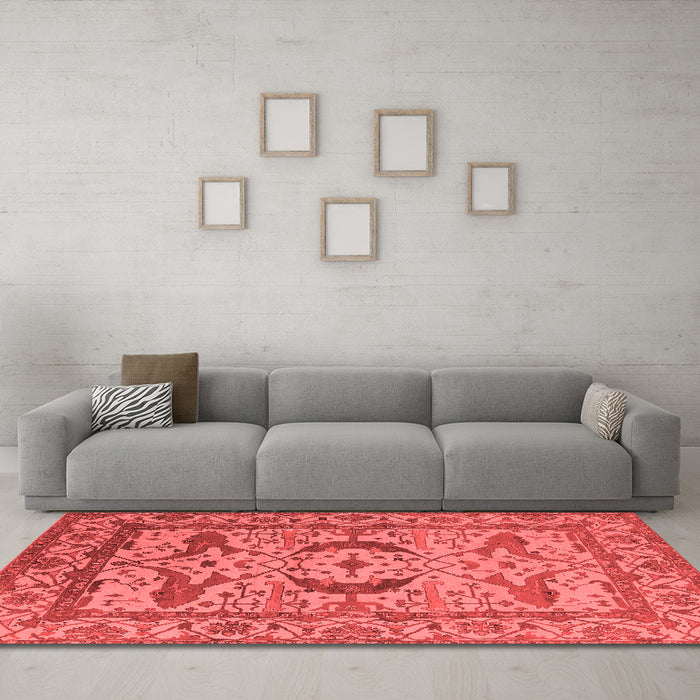Industrial Red Washable Rugs