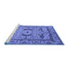 Sideview of Machine Washable Oriental Blue Industrial Rug, wshurb1672blu