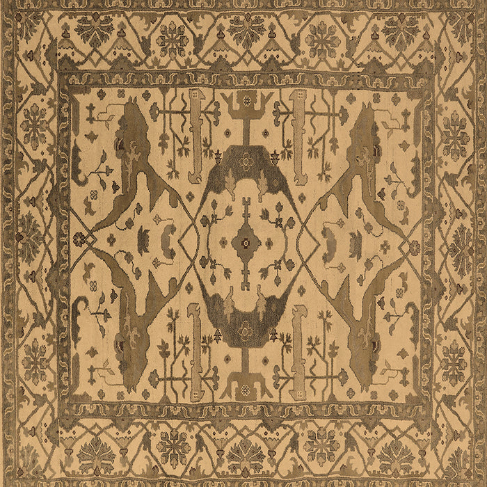 Square Oriental Brown Industrial Rug, urb1672brn