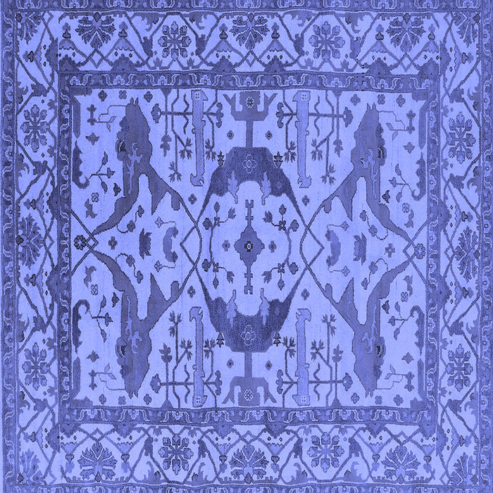 Square Machine Washable Oriental Blue Industrial Rug, wshurb1672blu