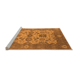 Sideview of Machine Washable Oriental Orange Industrial Area Rugs, wshurb1673org
