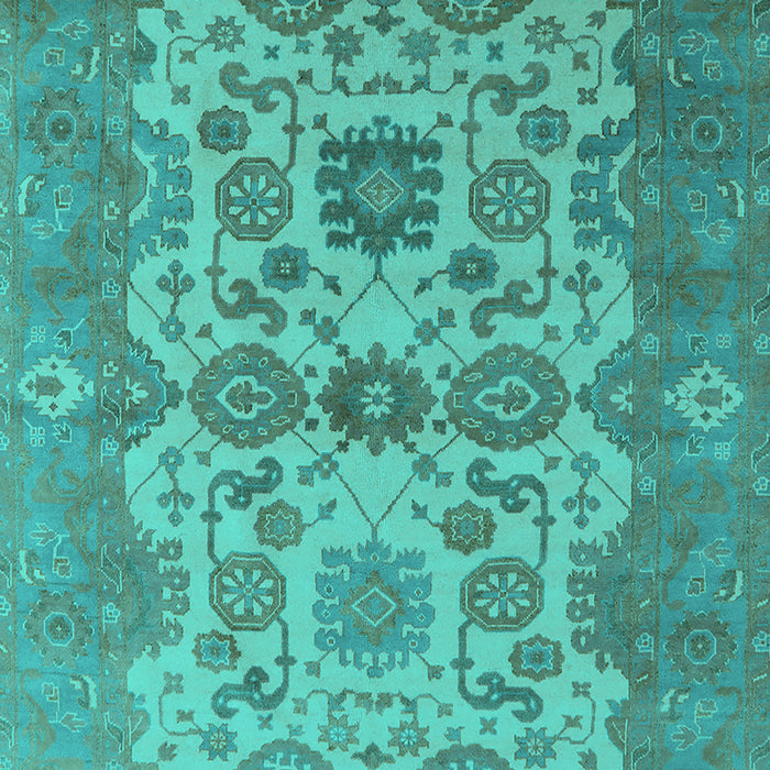 Machine Washable Oriental Turquoise Industrial Area Rugs, wshurb1673turq