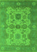 Machine Washable Oriental Green Industrial Area Rugs, wshurb1673grn