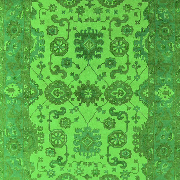 Machine Washable Oriental Green Industrial Area Rugs, wshurb1673grn
