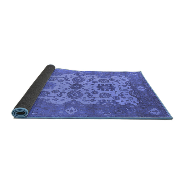 Sideview of Oriental Blue Industrial Rug, urb1673blu
