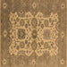 Square Oriental Brown Industrial Rug, urb1673brn