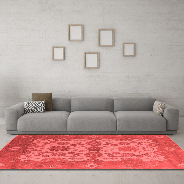 Industrial Red Washable Rugs