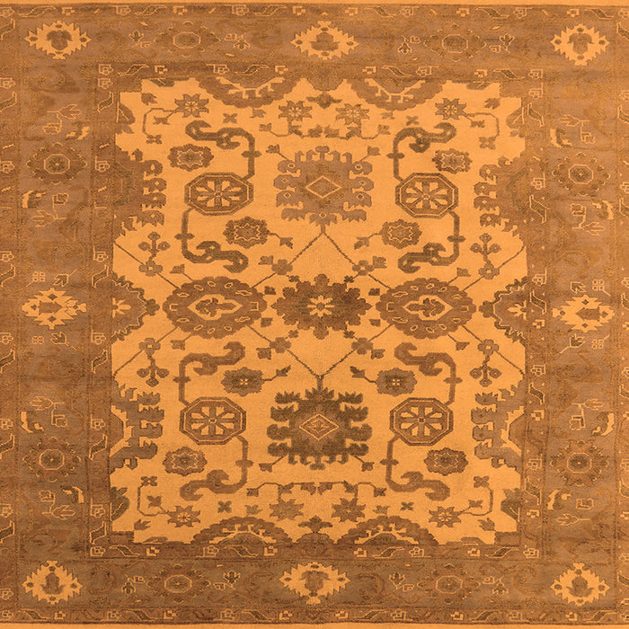 Square Oriental Orange Industrial Rug, urb1673org