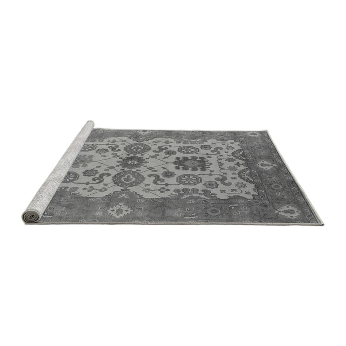 Sideview of Machine Washable Oriental Gray Industrial Rug, wshurb1673gry