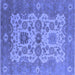 Square Machine Washable Oriental Blue Industrial Rug, wshurb1673blu