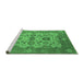 Sideview of Machine Washable Oriental Emerald Green Industrial Area Rugs, wshurb1673emgrn