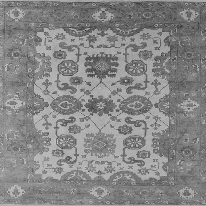 Square Machine Washable Oriental Gray Industrial Rug, wshurb1673gry