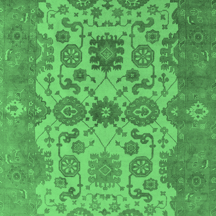 Machine Washable Oriental Emerald Green Industrial Area Rugs, wshurb1673emgrn