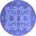 Round Oriental Blue Industrial Rug, urb1673blu