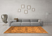 Machine Washable Oriental Orange Industrial Area Rugs in a Living Room, wshurb1673org