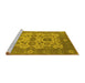 Sideview of Machine Washable Oriental Yellow Industrial Rug, wshurb1673yw