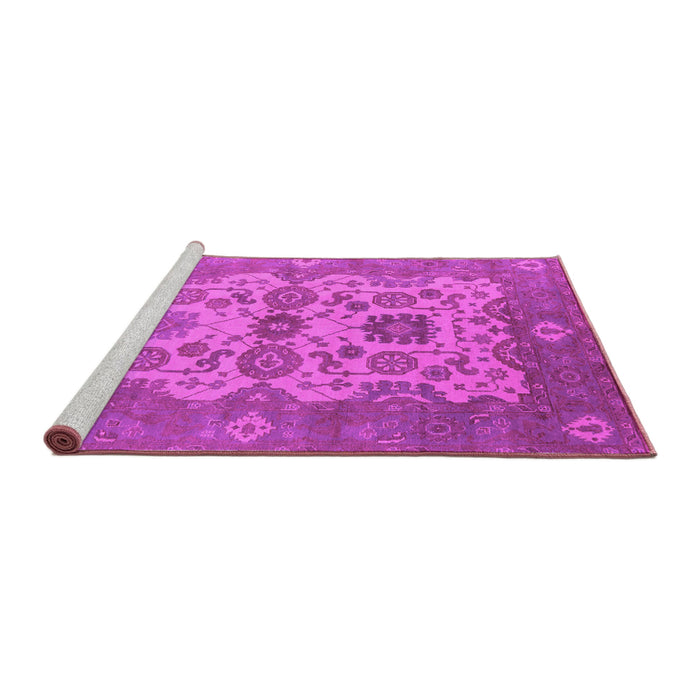 Sideview of Machine Washable Oriental Pink Industrial Rug, wshurb1673pnk