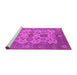 Sideview of Machine Washable Oriental Pink Industrial Rug, wshurb1673pnk