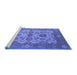 Sideview of Machine Washable Oriental Blue Industrial Rug, wshurb1673blu