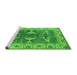 Sideview of Machine Washable Oriental Green Industrial Area Rugs, wshurb1674grn