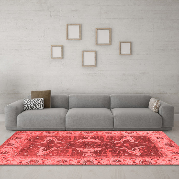 Industrial Red Washable Rugs