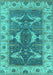 Machine Washable Oriental Turquoise Industrial Area Rugs, wshurb1674turq