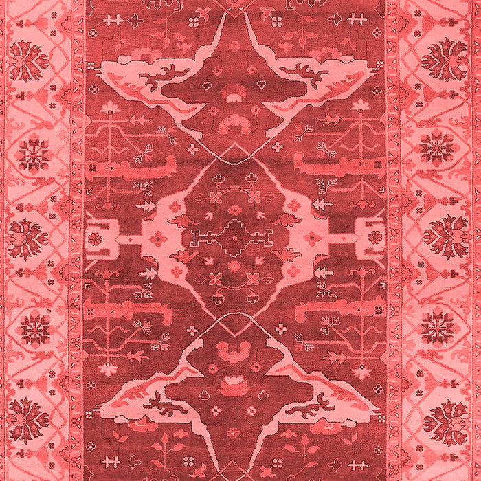 Machine Washable Oriental Red Industrial Rug, wshurb1674red
