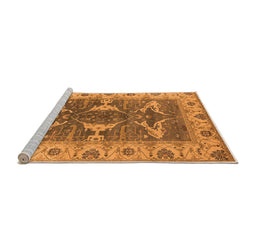 Sideview of Machine Washable Oriental Orange Industrial Area Rugs, wshurb1674org