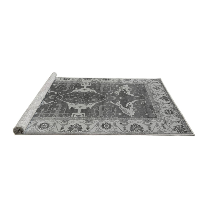 Sideview of Machine Washable Oriental Gray Industrial Rug, wshurb1674gry